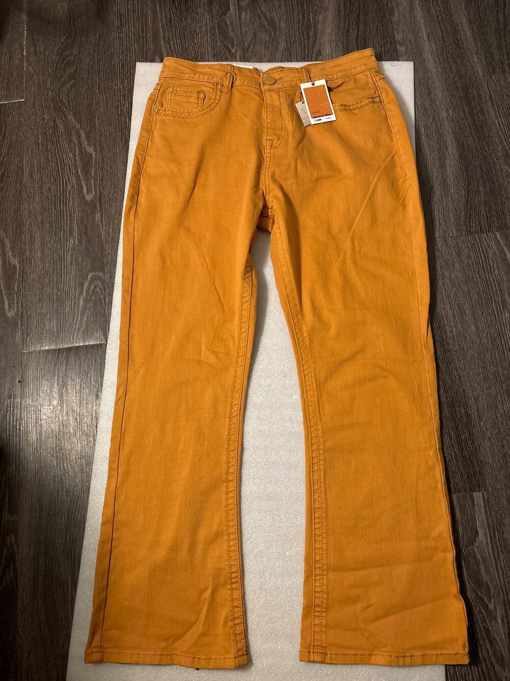Western Blue Bootcut Jean 17/30 NEW Brown Costal Cowgirl Casual Rodeo Riding